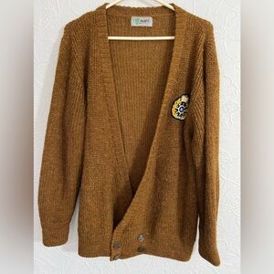 Vintage 1960s Sinonimo De Sveter Cardigan Sweater Size Medium Brown Kurt Cobain